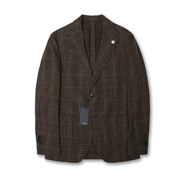 라르디니 [Lardini] 브라운 울 코튼 린넨 빈티지 클래식 자켓