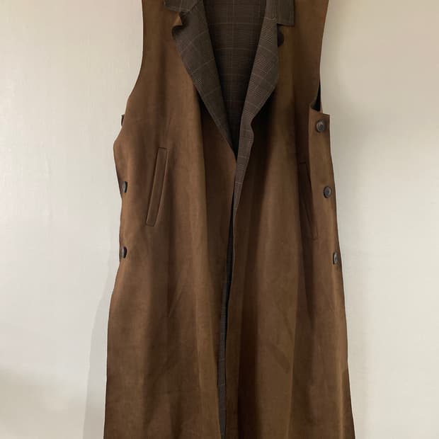 스웨이드 롱 베스트