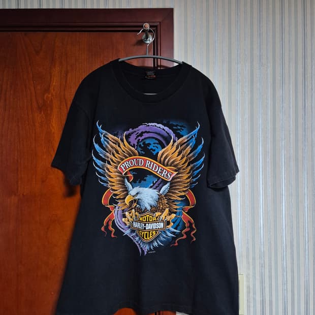 빈티지 90s 할리데이비슨 Proud riders 티셔츠