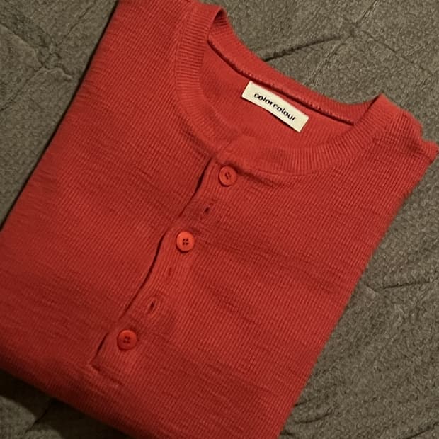 컬러컬러 버튼 헨리넥 3 사이즈