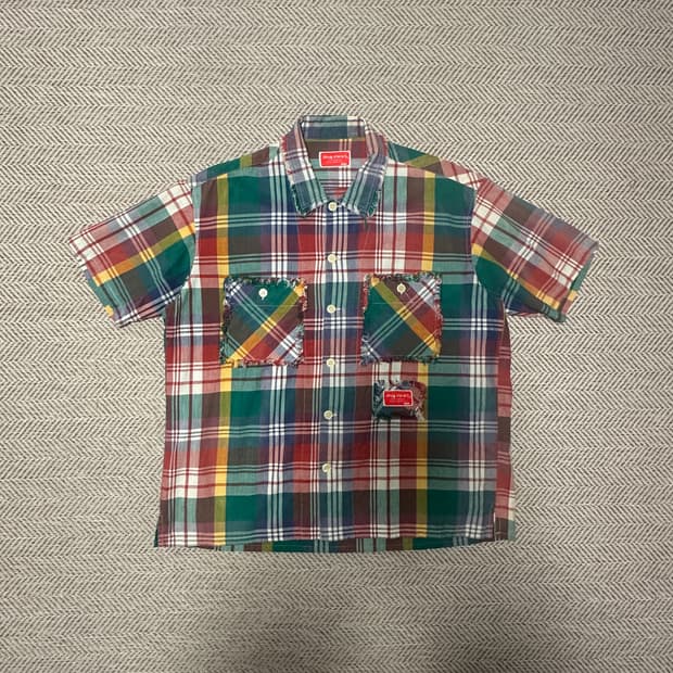 VINTAGE madras patchwork shirt
