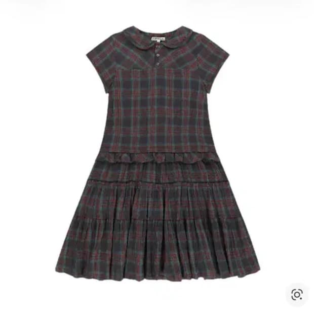 코이세이오 로우 엣지 체크 원피스 퍼플 1사이즈