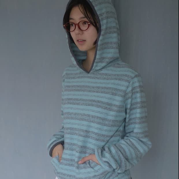 페스토 스트라이프 후드 탑