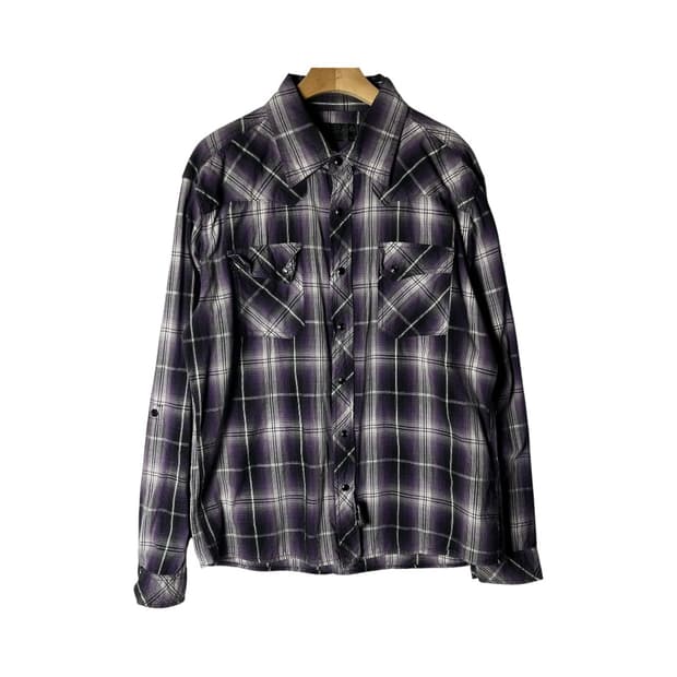 [Roushatte] 재팬 펑크무드 체크 웨스턴셔츠