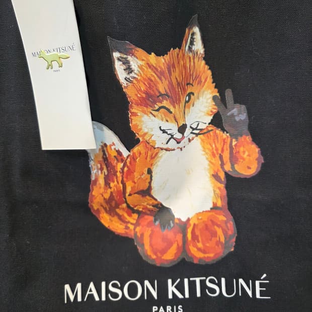 메종키츠네 올라잇폭스 블랙 토트백  숄더백