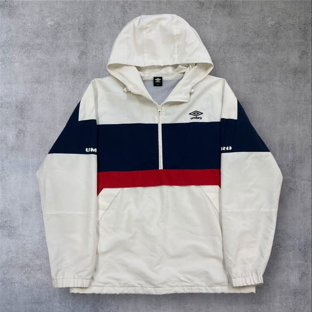 엄브로 스펠아웃 로고 믹스 컬러 바람막이 아노락