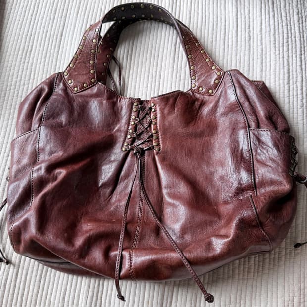 KOOBA VINTAGE BROWN LEATHER SHOULDER BAG