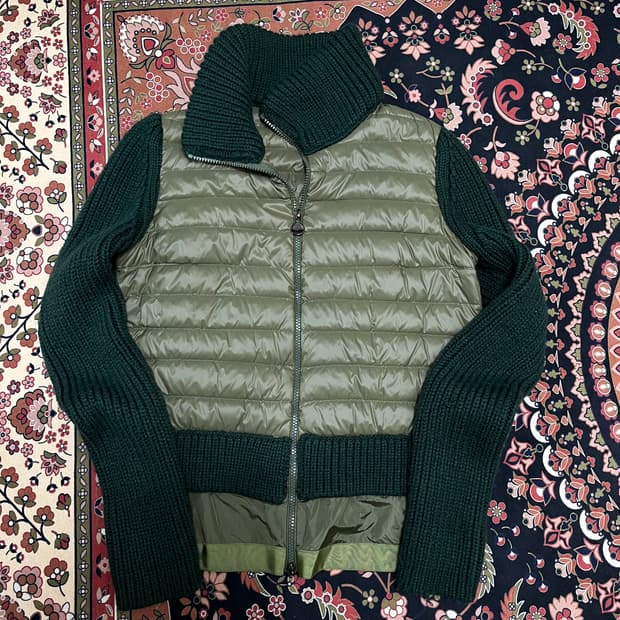 여성 패딩 집업 니트 가디건 M