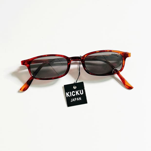 90s KICKU JAPAN 레오파드 스퀘어 뿔테 빈티지 선글라스