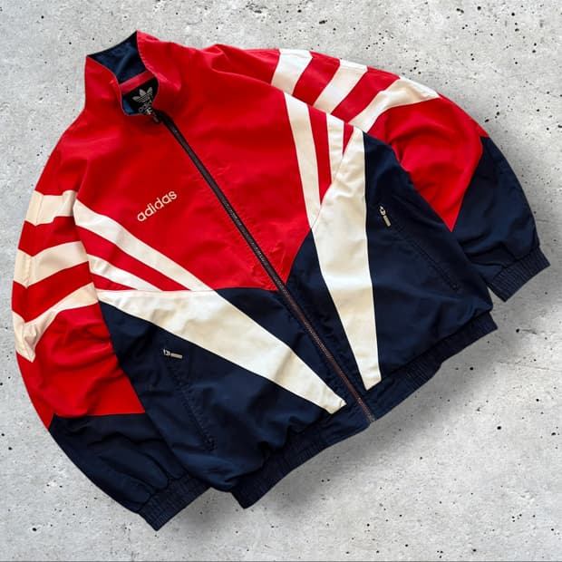[105] 아디다스 올드스쿨 바람막이 집업 자켓 레드 D544