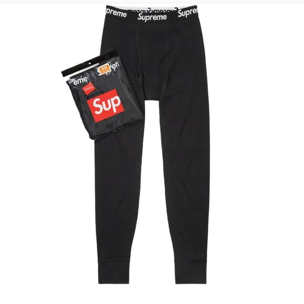슈프림 헤인즈 써멀 팬츠 블랙