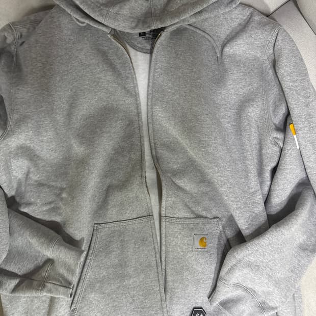 칼하트 루즈 핏 미드웨이트 풀 집 스웨트셔츠 헤더 그레이