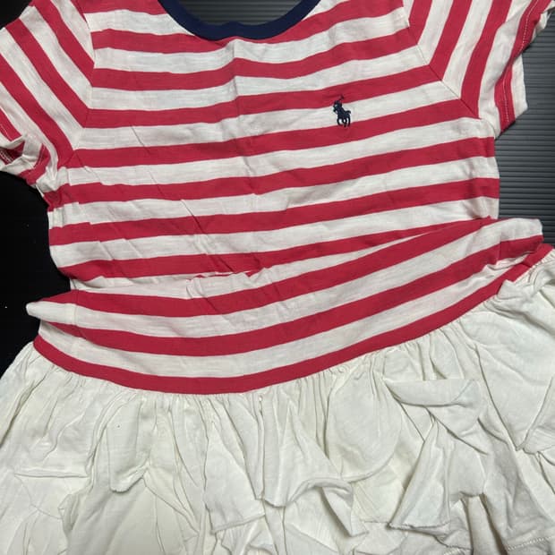 폴로 랄프로렌 여아 원피스 레드 스트라이프