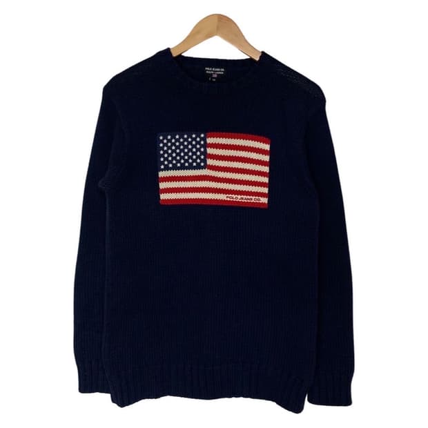 (90-95)폴로 성조기 니트