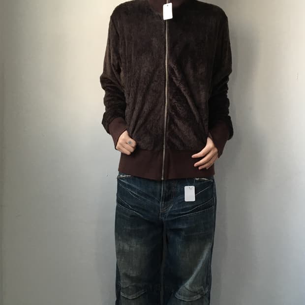 Morgan fake fur high neck zip up