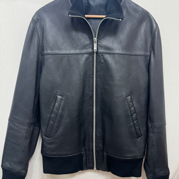 자라 하이넥 리얼레더 자켓