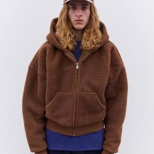 M) erl 테리 플리스 집업후드