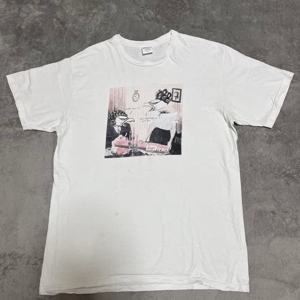 슈프림 X 안티히어로 커브스 티셔츠 화이트