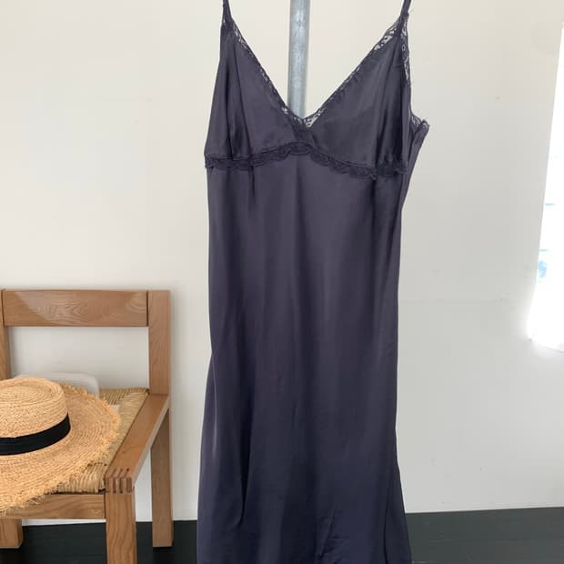 indigo blue slip dress