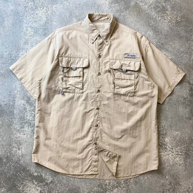 [M-L] Columbia PFG 컬럼비아 나일론 피싱 반팔셔츠