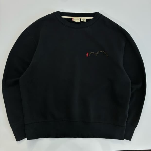 Levi's  리바이스 레드탭 심플 로고 블랙 맨투맨 