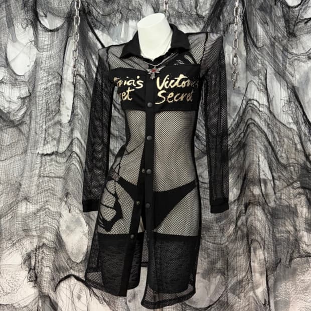 Y2K mesh wing cubic long Cardigan