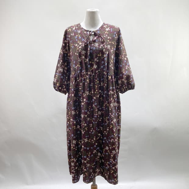 여성 플라원반팔원피스 와인색상 F 