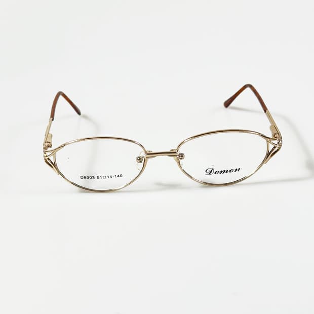 90s DOMON 골드 슬림 오벌 메탈 프레임 빈티지 안경