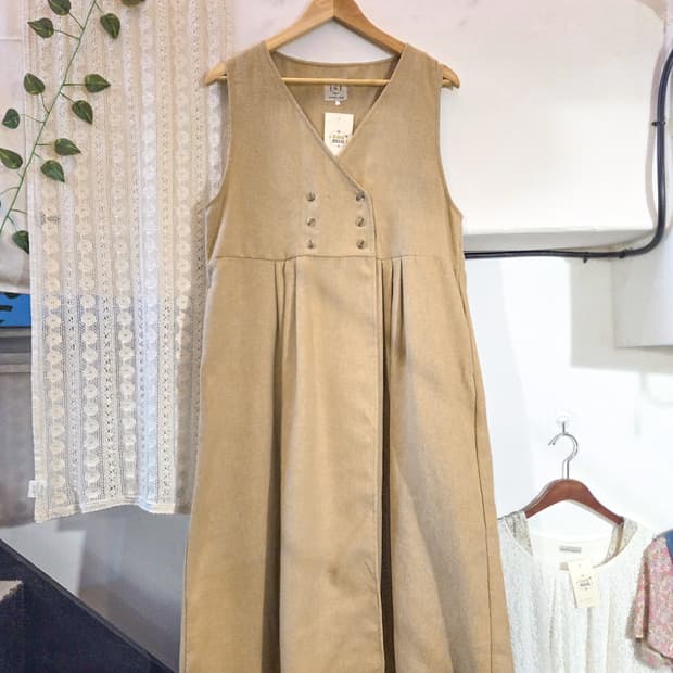 sm2 더블버튼 민소매 원피스