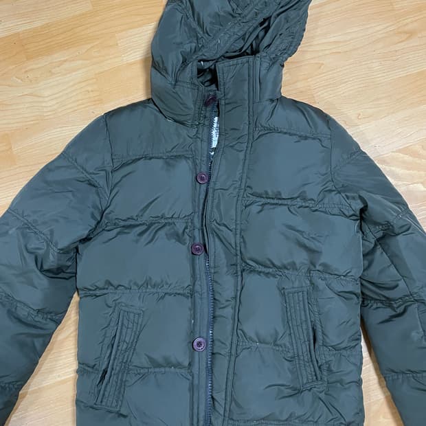 아베크롬비 캠벨 카키 후드 오리털 패딩 XL