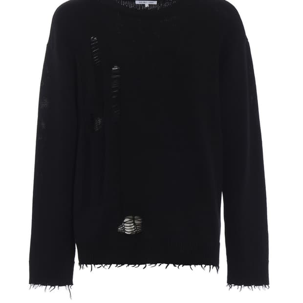 Helmut lang 헬무트랭 디스트레스 로고 스웨터