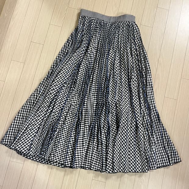 55반 66 새상품 msgm 체크 플리츠 스커츠 치마