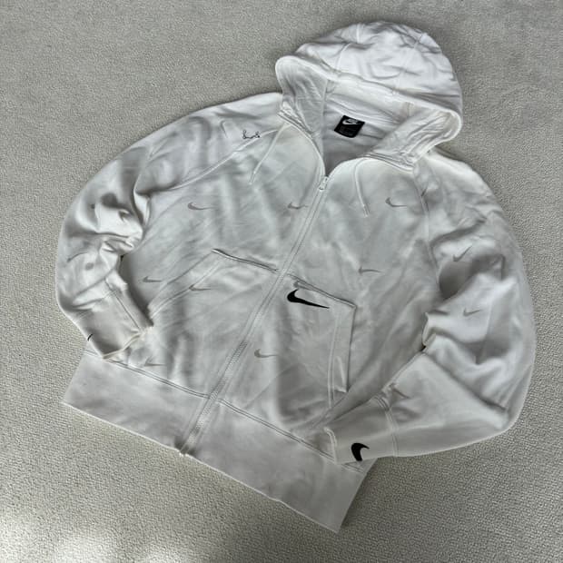 나이키 스우시 올오버 후드집업 화이트 100