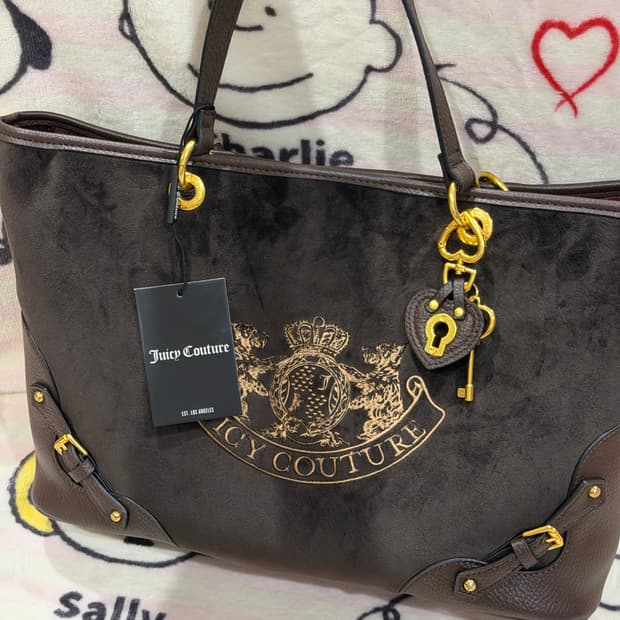 [신상✨블프세일] 쥬시꾸뛰르 벨벳 브라운 쇼퍼백 빈티지