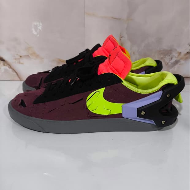270mm 나이키 x 아크로님 블레이저 마룬 스니커즈