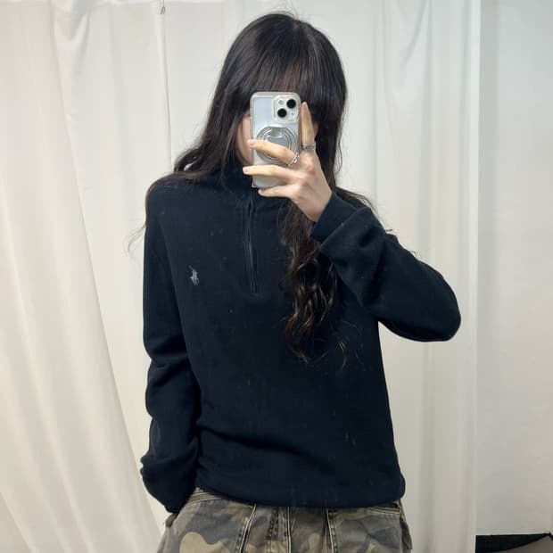 Polo Black Half-zip Knit