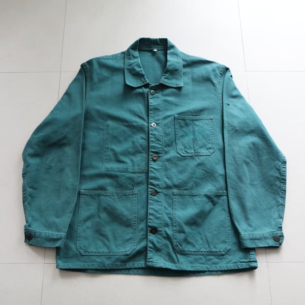 80s 프랑스 빈티지 그린 초어 워크자켓 (95-100)
