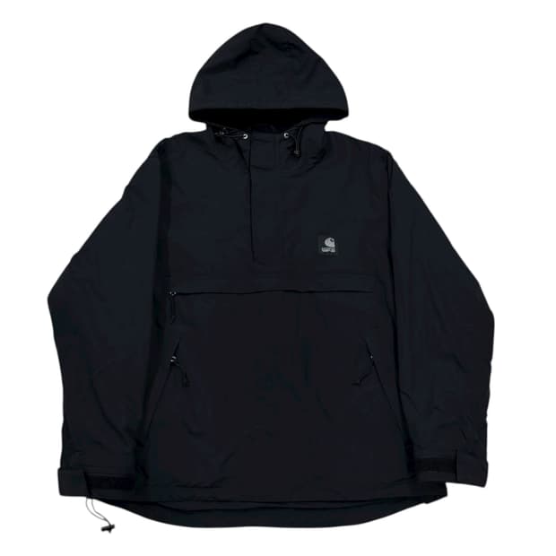 칼하트 WIP 25주년 님부스 풀오버 기모 아노락 후드티 블랙 M