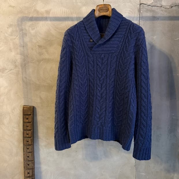 폴로 랄브로렌 숄칼라 니트 100