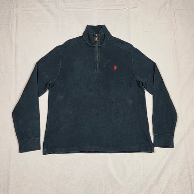 [폴로 랄프로렌] 레드 포니 코튼 하프 집업 스웨트셔츠 | A00147