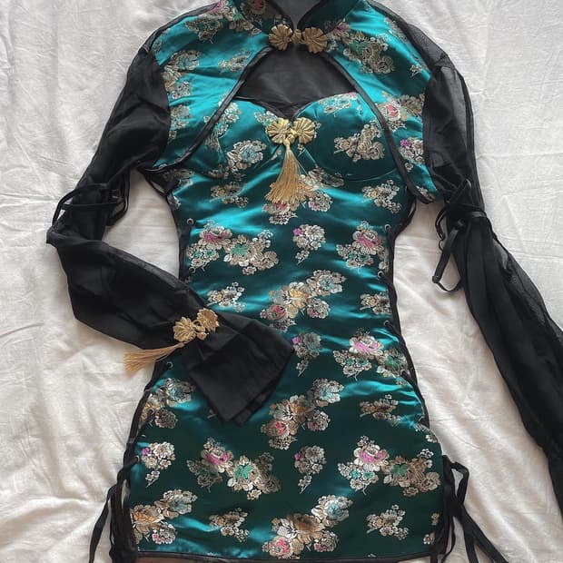Vintage Qipao goth punk set up