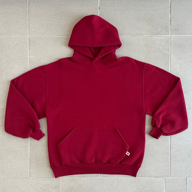 90s 빈티지 러셀 후드 버건디 L USA