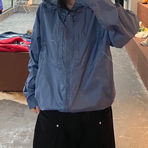 케일 립스탑 나일론 블루 바람막이 자켓 H2184