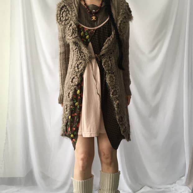 Woolen knit cardigan