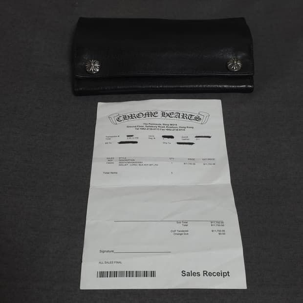 [OS] 크롬하츠 크로스버튼 헤비레더 장지갑 블랙