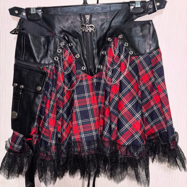 Debil Fashion 체크 펑크 스커트