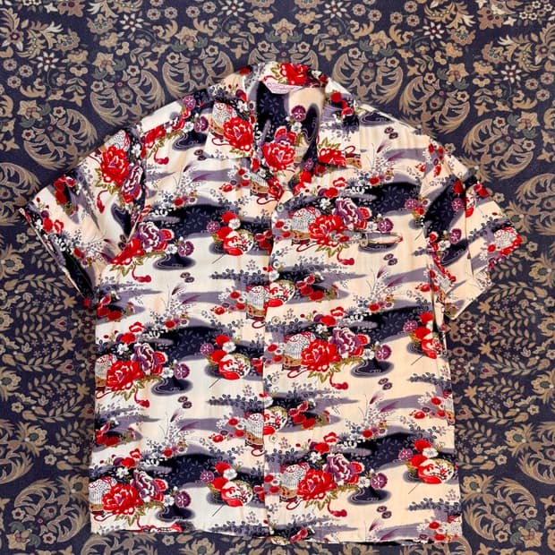 Tropical Wear 와가라 스타일 레이온 빈티지 하와이안셔츠