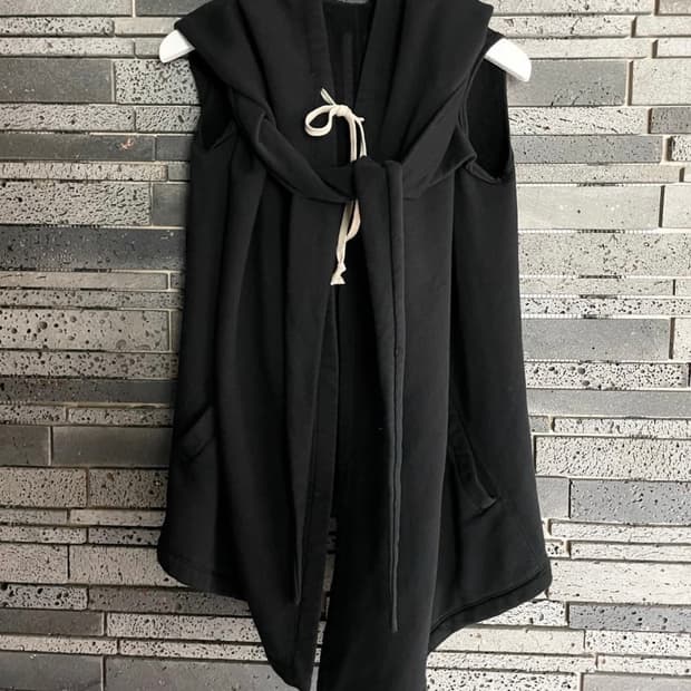 릭오웬스 후드 베스트 조끼 S