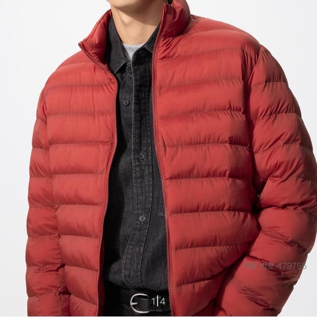 유니클로 퍼프테크 자켓 레드 L