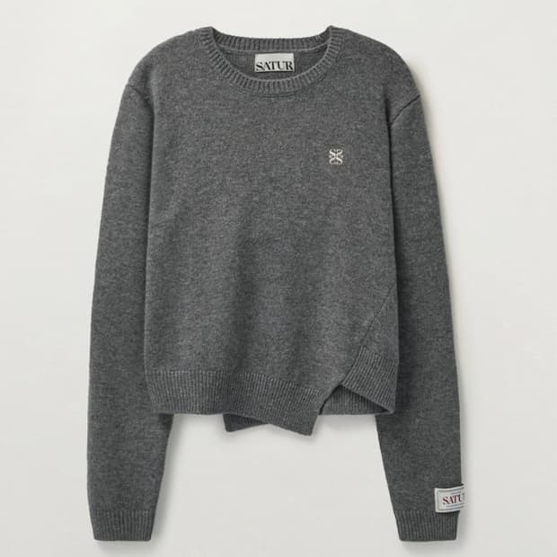 더블린 언발란스 캐시미어 블렌드 니트 클래식 차콜 W